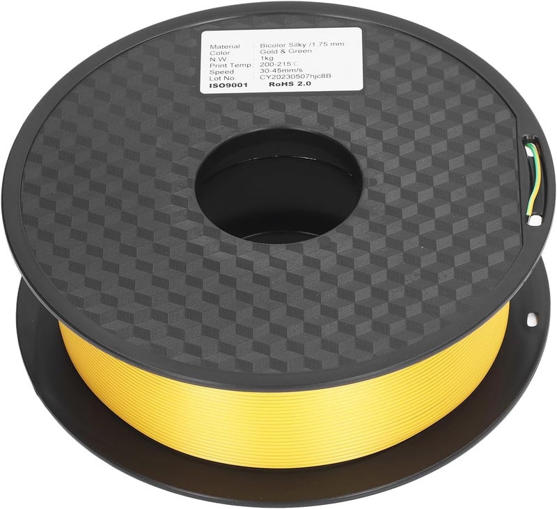 Dual Color 3D Printer PLA Filament 1.75mm, Silk Like Dichromatic Gold and Green, Easy to Use with Smooth, Stable and Eco Friendly Material for Creative 3D Printing - Image 1