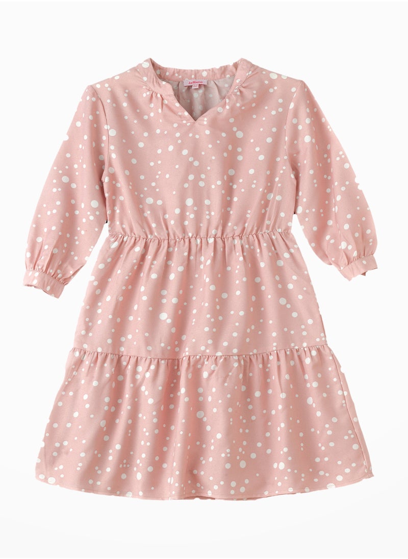 Jelliene Tween Twirl: Girls' Flowy Georgette Dress Breezy Comfort & Summer Chic  - Image 1