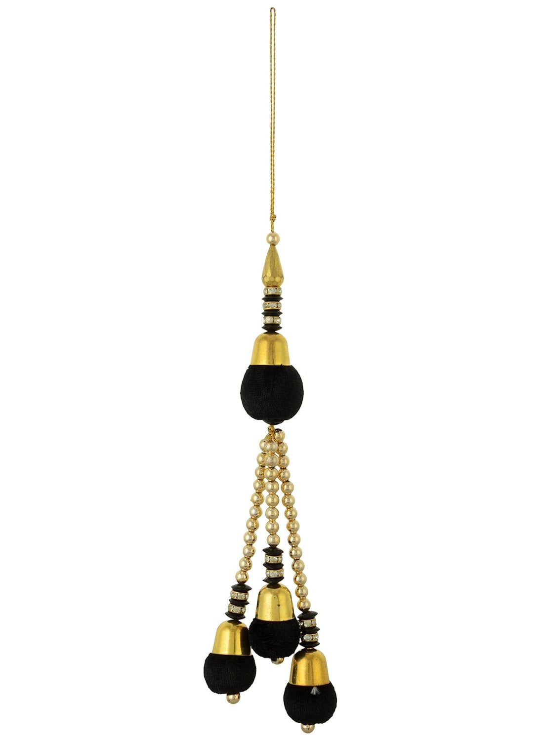 Nishtha Creation Nishtha Creation Hand Work Latkan Velvet 9 cm x 2 cm x 1 cm Black and Gold Pack of 2 BA86  - Image 2