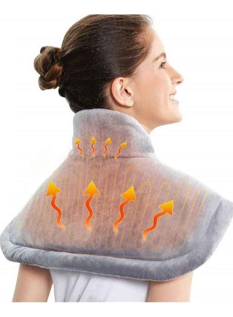 ABJ وسادة تدفئة، وسادة حرارة كهربائية للرقبة والكتفين والظهر والبطن والساقين، تخفيف الألم، علاج طبيعي، تدليك، 10 خيارات حرارة، 4 إعدادات مؤقت، إيقاف تلقائي وقابلة للغسل، 16 × 24 بوصة كبيرة للتدليك. - Image 2