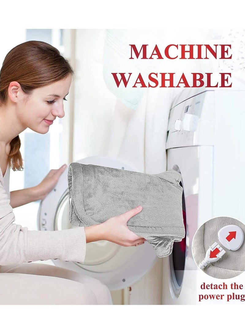 ABJ وسادة تدفئة، وسادة حرارة كهربائية للرقبة والكتفين والظهر والبطن والساقين، تخفيف الألم، علاج طبيعي، تدليك، 10 خيارات حرارة، 4 إعدادات مؤقت، إيقاف تلقائي وقابلة للغسل، 16 × 24 بوصة كبيرة للتدليك. - Image 5