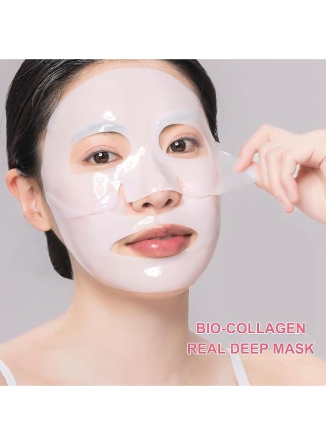 AREXA 4PCS Bio-Collagen Real Deep Hydration Face Mask – Nourishing, Smoothing, Anti-Wrinkle, Pore Refining & Moisturizing Treatment (4 Pcs) - Image 2