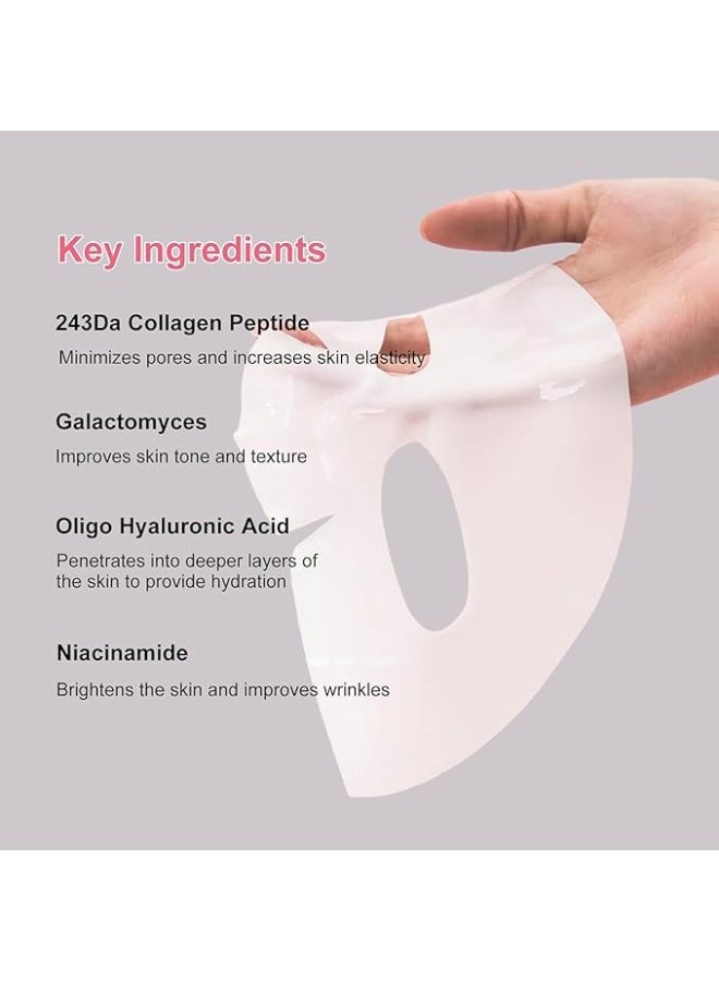 AREXA 4PCS Bio-Collagen Real Deep Hydration Face Mask – Nourishing, Smoothing, Anti-Wrinkle, Pore Refining & Moisturizing Treatment (4 Pcs) - Image 4