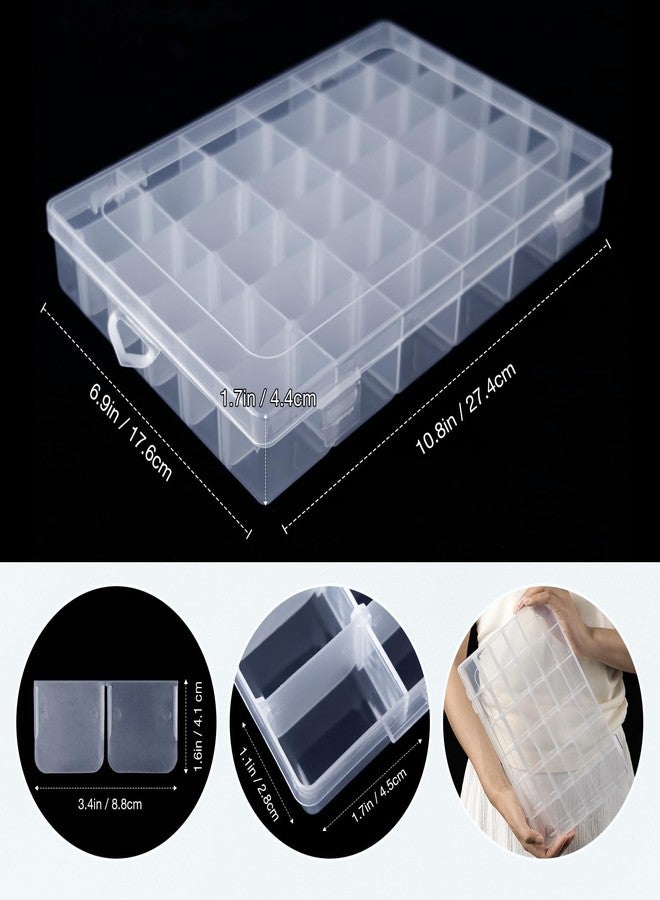 Benbilry 2 Pack 36 Grids Clear Storage Containers Plastic Organizer Box Craft Storage Boxes with Adjustable Dividers for Beads Organizer Art DIY Fishing Tackles Jewelry Crafts - Image 2
