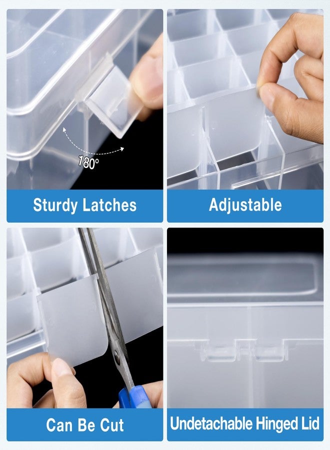 Benbilry 2 Pack 36 Grids Clear Storage Containers Plastic Organizer Box Craft Storage Boxes with Adjustable Dividers for Beads Organizer Art DIY Fishing Tackles Jewelry Crafts - Image 4