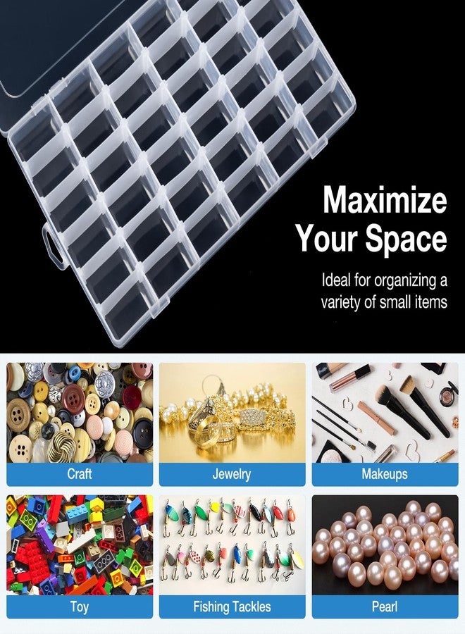 Benbilry 2 Pack 36 Grids Clear Storage Containers Plastic Organizer Box Craft Storage Boxes with Adjustable Dividers for Beads Organizer Art DIY Fishing Tackles Jewelry Crafts - Image 5