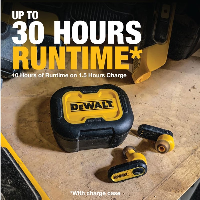 DEWALT True Wireless Bluetooth Earbuds — TWS Bluetooth Headphones — Wireless Earbuds with Type C Charging Case — Waterproof Wireless Earphones — Jobsite Pro-X1 Premium Sound for Outdoor Work - Image 3