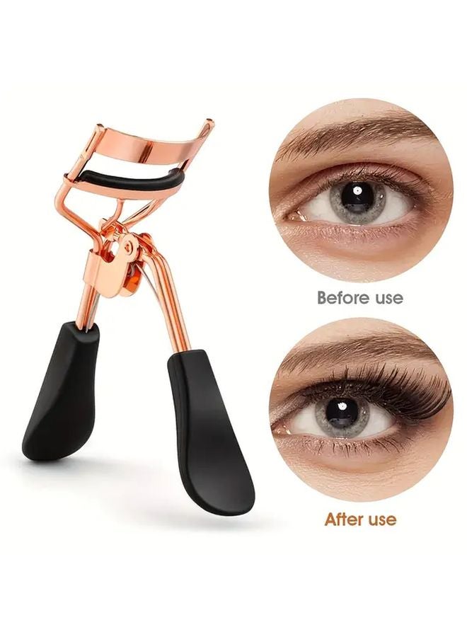 11 Piece Set Golden Wide Angle Eyelash Curler With 10 Silicone Pads Professional Makeup Tool - Image 3