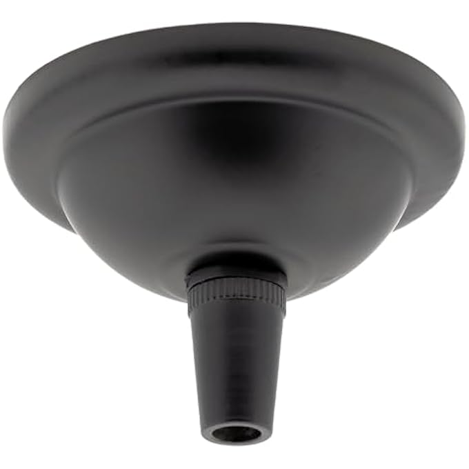 SMALL (67MM) PERIOD STYLED METAL CEILING ROSE WITH A METAL CORD GRIP IN BLACK FINISH - Image 1