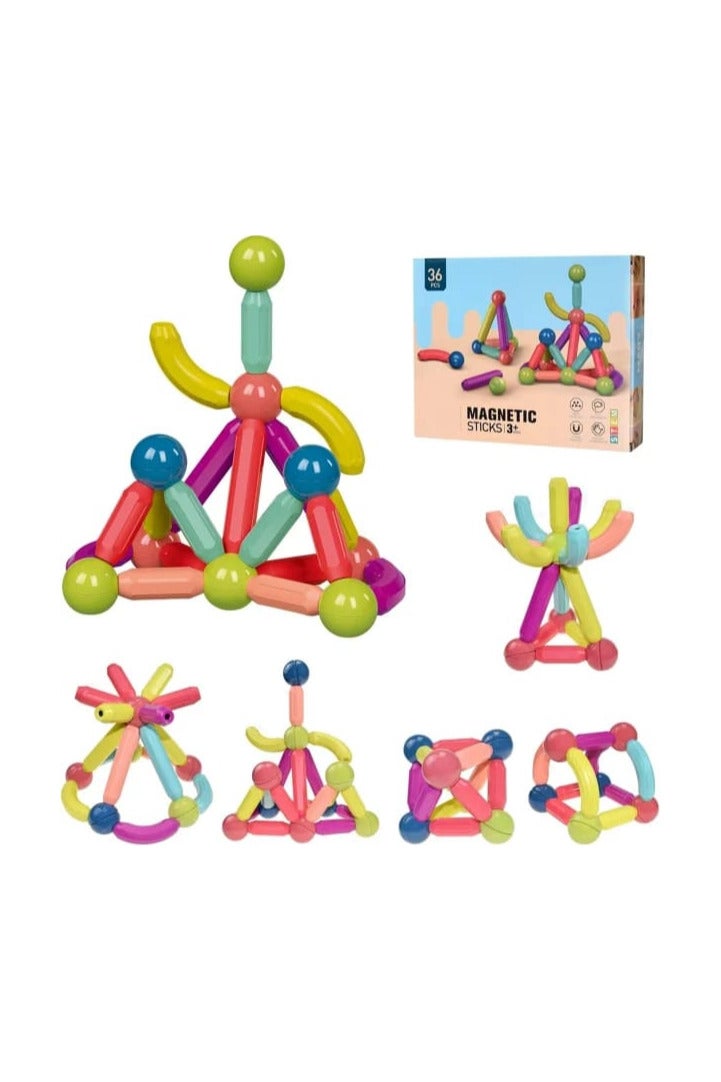 أشكال تريند المغناطيسية ٢٠٢٥ - تُنمّي مهارات طفلك وتُحفّزه على الإبداع! تحتوي على ٣٦ شكلاً مغناطيسياً تُنمّي التركيز والتحكم. تعلّم الأشكال... - Image 1