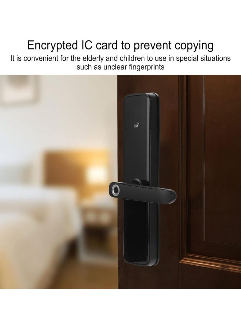 GGOOT Smart Entry Door Lock, WiFi Fingerprint Password Lock, Touch Panel Electronic Door Lock, Support Password IC Card Remote Unlocking Generate a Temporary Password Function for Home Office - Image 2