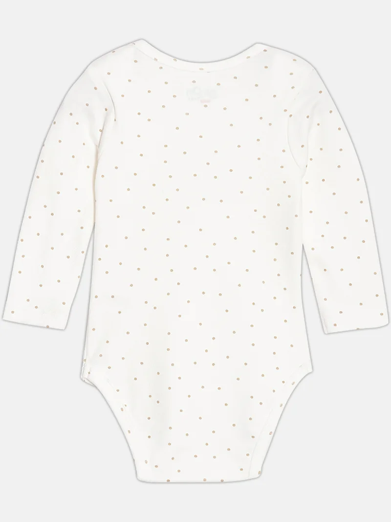 Broon Broon Infant Boys White and Multiocolor Printed Organic Cotton Full Sleeve Bodysuit