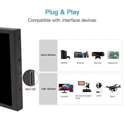 ELECROW 8 Inch Portable Monitor, 1280x800 Mini HD Display with Built-in Speakers, USB Powered, Non-Touch LCD Screen for Raspberry Pi, PC, Laptop, Jetson Nano, Game Consoles - Image 4