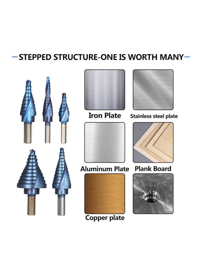 NIBEMINENT 5-Piece Hole Drilling Drill Bit Set Blue 15.00 x 4.20 11.50cm - Image 4