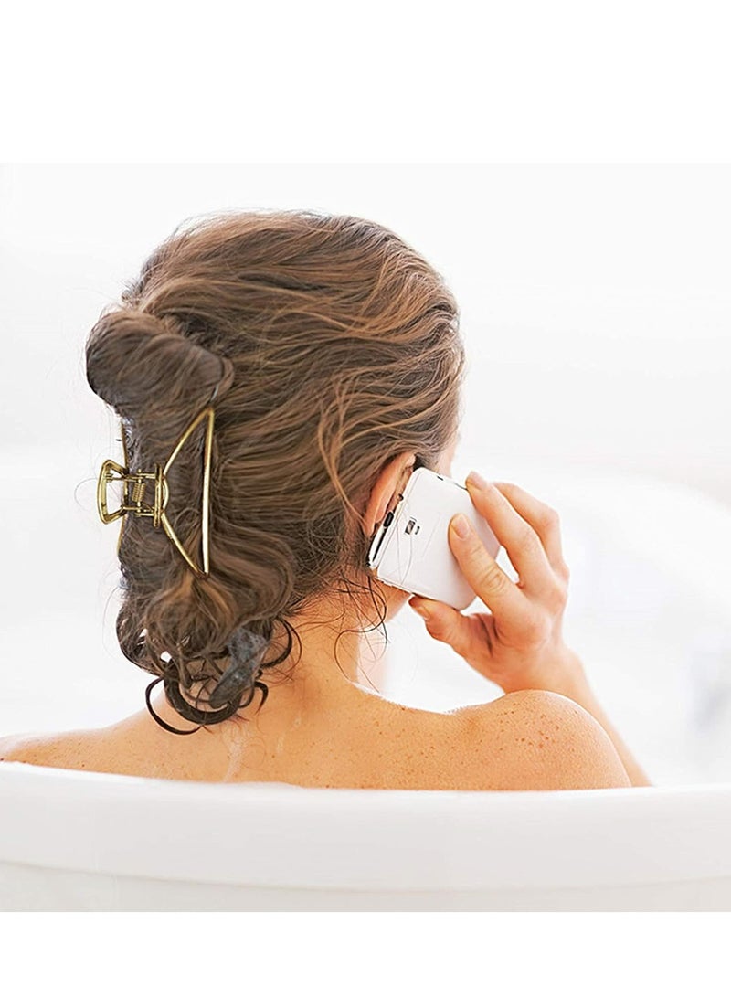 أوزيغالور 4 عبوات من مشابك الشعر المخلبية المعدنية الكبيرة (أسود، فضي، ذهبي، ذهبي وردي) لإكسسوارات الشعر النسائية - Image 4