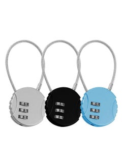3 Pack Combination Lock 3 Digit Outdoor Safety Waterproof Padlock for School Gym Locker, Sports Locker, Fence, Toolbox, Gate, Case, Hasp Storage, Easy to Set Own Combo (Black, Silver, Bluer)