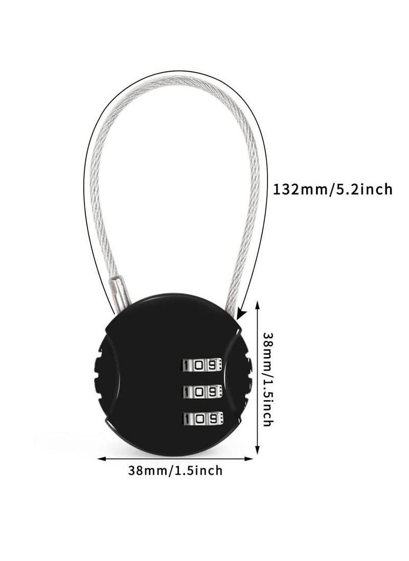 SYOSI - 3 Pack Combination Lock 3 Digit Outdoor Safety Waterproof Padlock for School Gym Locker, Sports Locker, Fence, Toolbox, Gate, Case, Hasp Storage, Easy to Set Own Combo (Black, Silver, Bluer) - Image 1