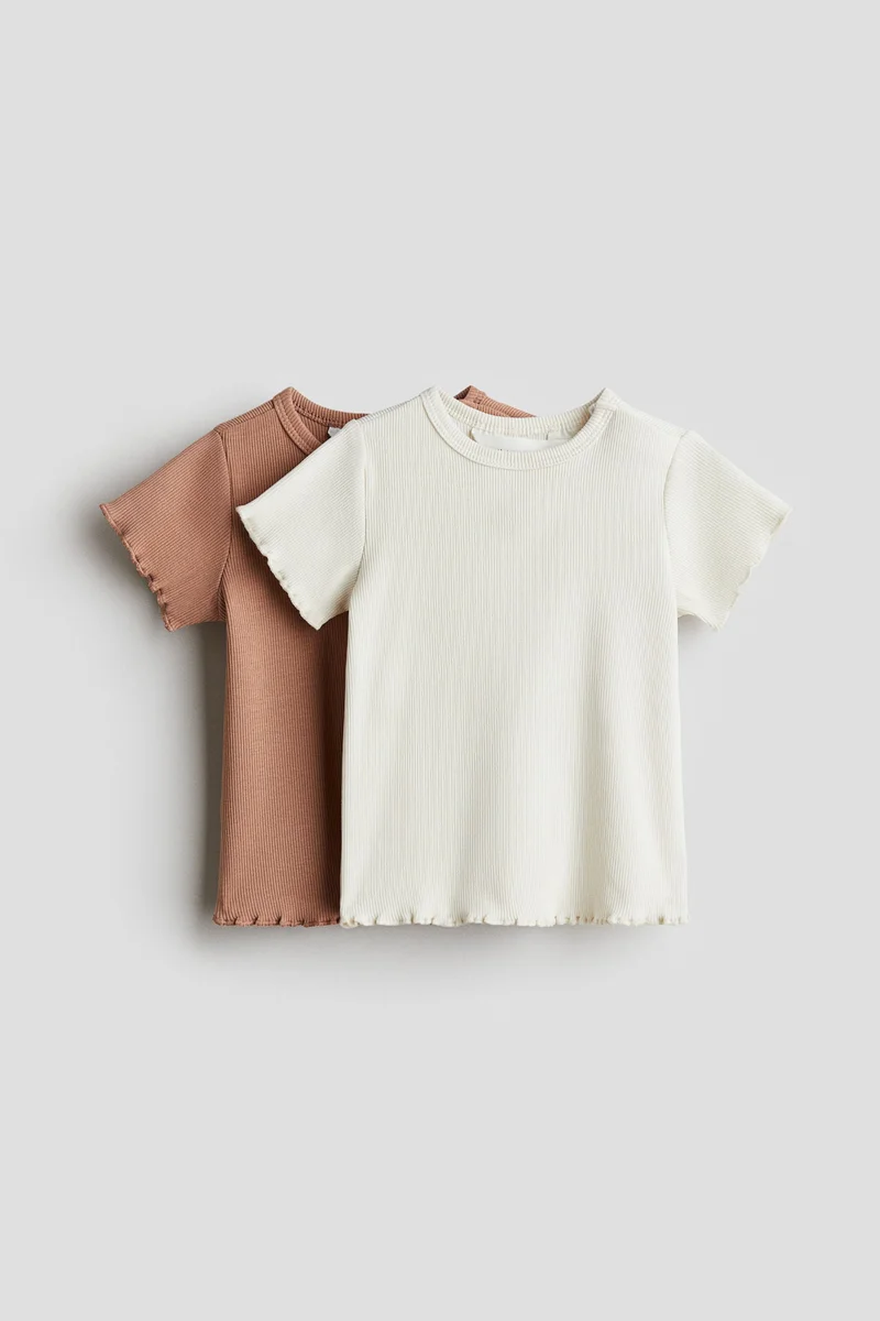 H&M 2-pack ribbed cotton tops