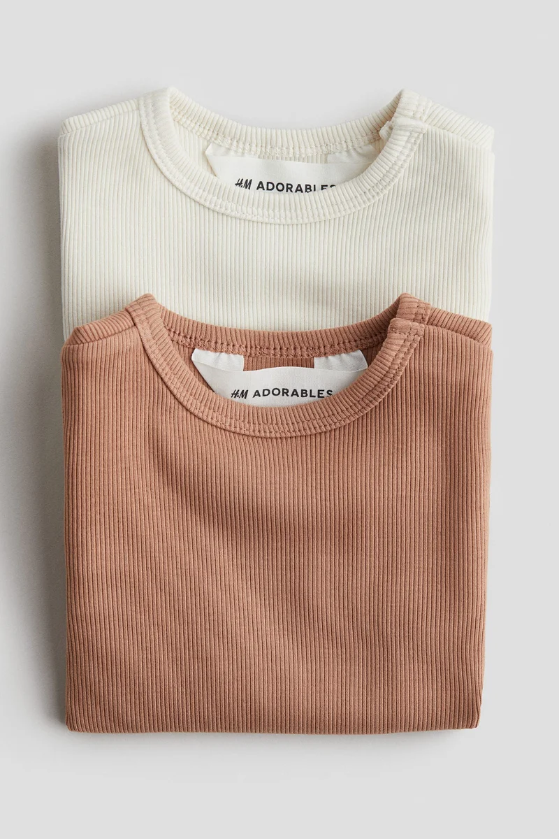 H&M 2-pack ribbed cotton tops