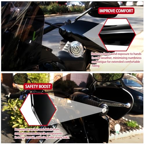 KOONDHEEND Motorcycle Handguards Fits For 1996-2025 Harley Touring Road Glide Electra Glide Road King Softail Sportster Dyna Handguards Series Upgrade Bracket Wind Handguards | Motorcycle Accessories - Image 4