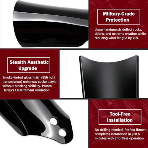 KOONDHEEND Motorcycle Handguards Fits For 1996-2025 Harley Touring Road Glide Electra Glide Road King Softail Sportster Dyna Handguards Series Upgrade Bracket Wind Handguards | Motorcycle Accessories - Image 5