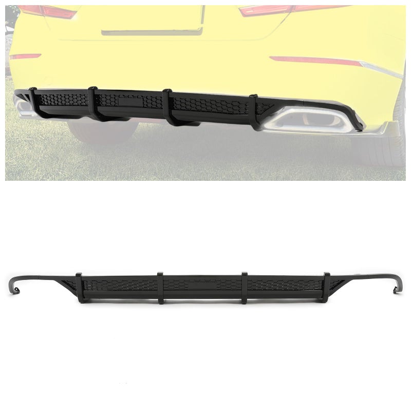 HECASA Rear Diffuser for 2018-2021 Honda Accord with Corner Apron Spats - Gloss Black