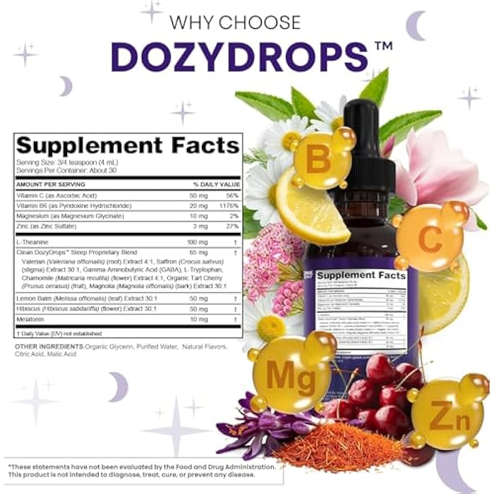 Clean Nutraceuticals Clean Nutra Melatonin 10mg Drops Magnesium Vitamin B6 L-Theanine Valerian Hibiscus Lemon Balm Supplement Liquid Sugar-Free Vegan Non-GMO Natural Sleep Support Aid Lemon Tea Flavor 120mL Formula - Image 5