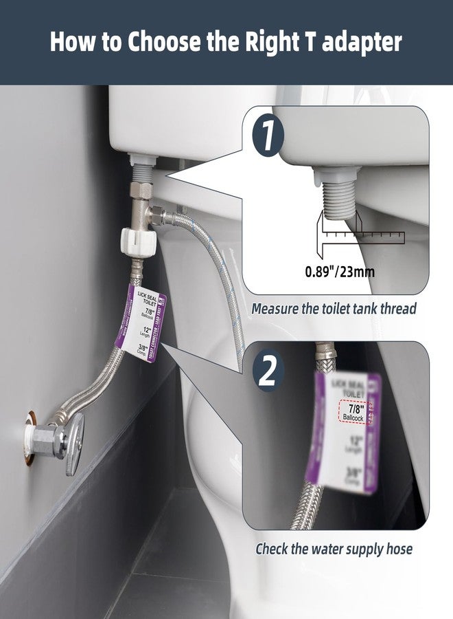 Hibbent Bidet T Adapter, Metal T Valve for Bidet(7/8” x 7/8” x 3/8”) or (15/16" x 15/16" x 9/16"), 3 Way Tee Connector Bidet Attachment for Toilet - Image 2