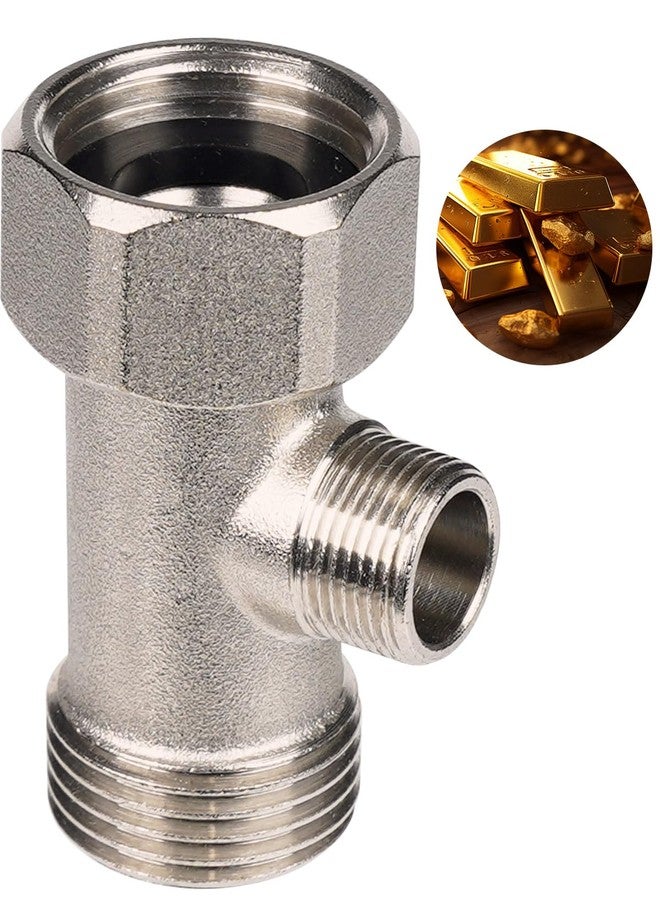 Hibbent Bidet T Adapter, Metal T Valve for Bidet(7/8” x 7/8” x 3/8”) or (15/16" x 15/16" x 9/16"), 3 Way Tee Connector Bidet Attachment for Toilet - Image 1