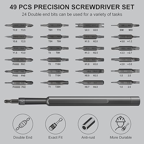 Sharden Precision Screwdriver Set 49 in 1 SHARDEN Small Screwdriver Set Magnetic Repair Tool Kit for Laptop, iPhone, Cell Phone, PC, MacBook, Tablet, Computer, PS5, PS4, Electronic, Glasses, Watch - Image 2