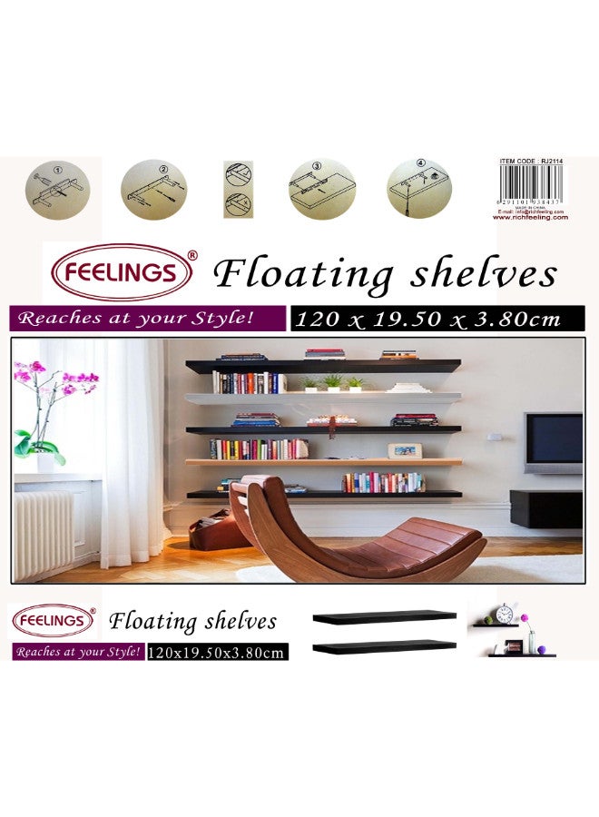 Feelings Feelings Wall Floating Shelves | Wall Mounted Shelf|Trophy Stand Shelf| For Bedroom, Living Room, Bathroom, Home Room Decor - 120X19 CM(Beige)  - Image 5