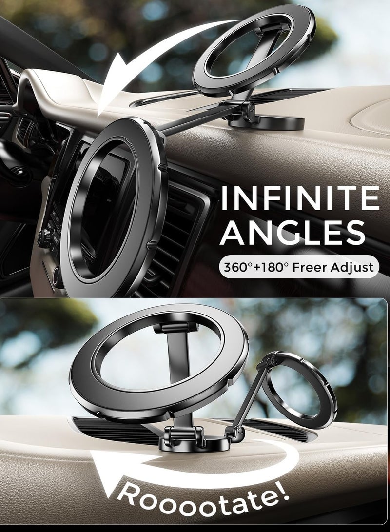 ELTRAZONE MagSafe Car Mount – 360° Rotation Strong Magnet Phone Holder for Hands-Free Use, Compatible with iPhone 15/14/13/12 Pro Max, Plus, Mini (Black) - Image 4