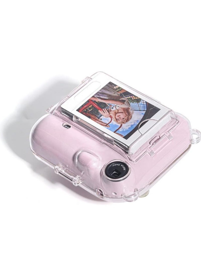 Clear Case Storage Case Compatible with Fujifilm Instax Mini 12 Instant Camera Accessories with Films Pocket Photo Holder，Sticker Decal and Adjustable Shoulder Strap