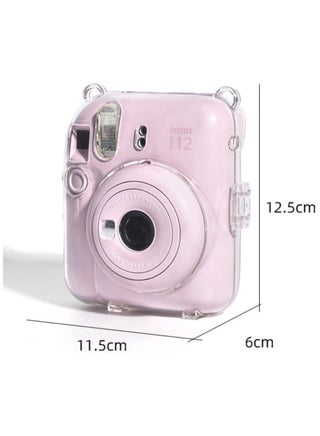 Clear Case Storage Case Compatible with Fujifilm Instax Mini 12 Instant Camera Accessories with Films Pocket Photo Holder，Sticker Decal and Adjustable Shoulder Strap - view 5
