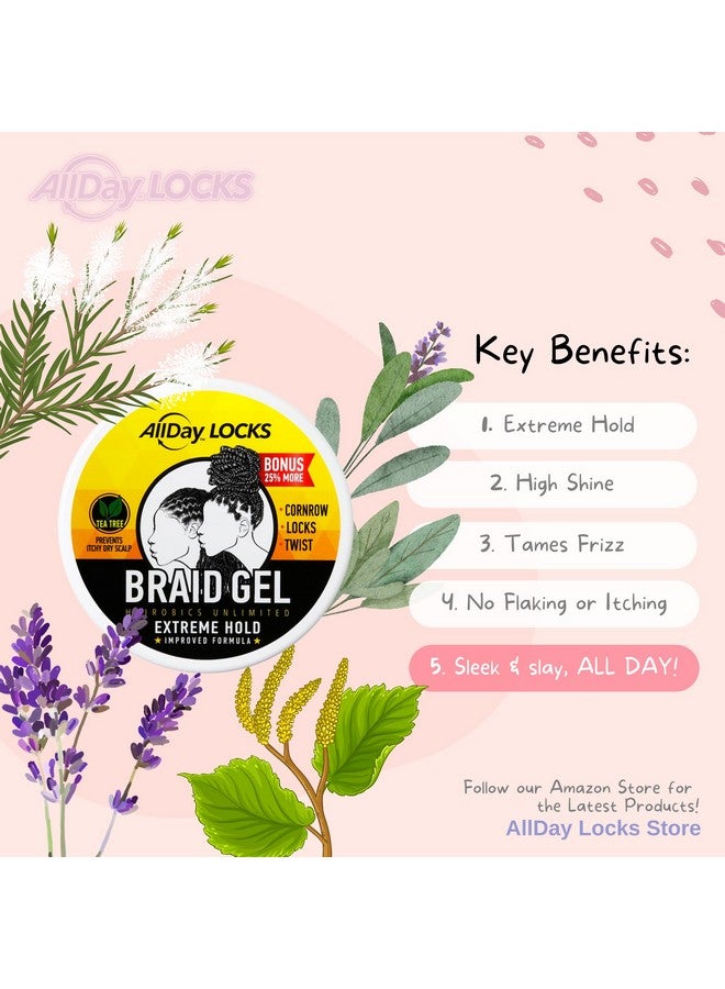 AllDay Locks Braid Gel | Extreme Hold, Smooths & Tames Frizz | No Flaking or Drying | High Shine, Long Lasting for Braids, Locks, Twists, Cornrows | 5 oz - Image 5