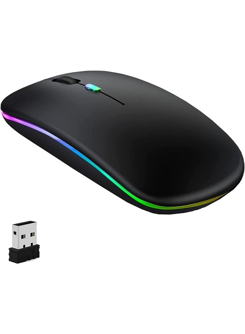 ماوس لاسلكي بلوتوث HP W10 مع إضاءة LED، قابل لإعادة الشحن، وضع مزدوج بمستقبل 2.4 جيجاهرتز - Image 3