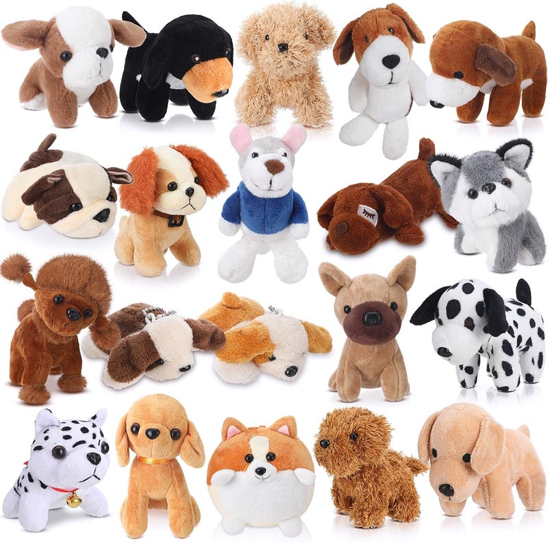 Sosation 20 Pcs Mini Plush Stuffed Puppy Bulk Graduation Gift Dog Party Favor Gift Toy Soft Plush Dog for Goodie Bag Fillers Kids Baby Show Birthday Carnival Prize Party - Image 1