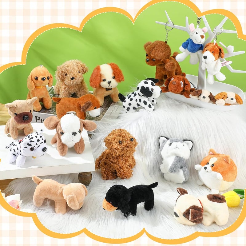 Sosation 20 Pcs Mini Plush Stuffed Puppy Bulk Graduation Gift Dog Party Favor Gift Toy Soft Plush Dog for Goodie Bag Fillers Kids Baby Show Birthday Carnival Prize Party - Image 4