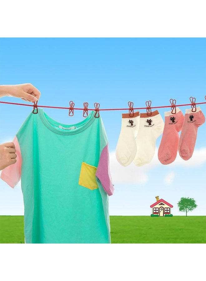 2PCS Retractable Portable Clothesline with 12 Clothespins for Indoor Laundry Drying, Outdoor Camping Accessories (Blue) - Image 3
