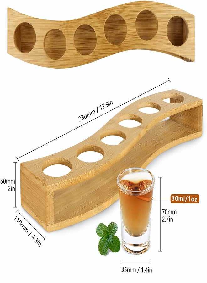 LINALL Shot Glasses 6pcs Shot Glass Set 1oz/30ml Shot Glass Holder Heavy Base for Whisky Tequila 6 Shot Glass Serving Tray (6pcs) - Image 5