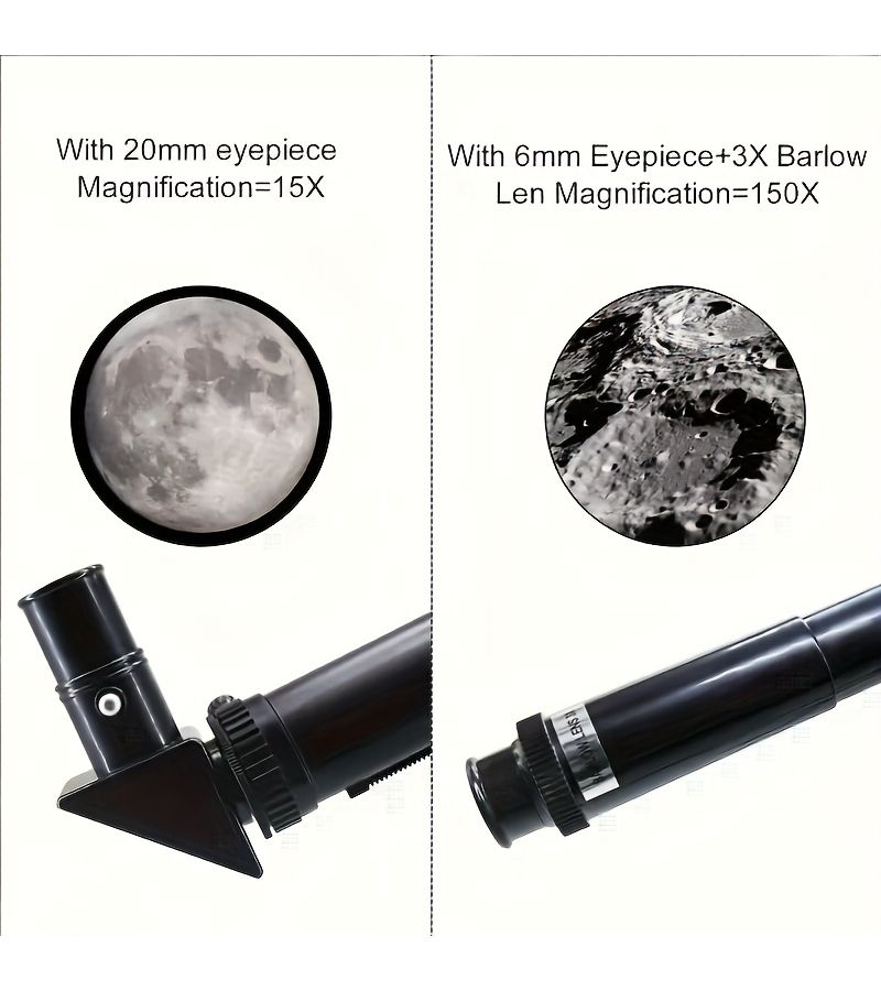 30070 Telescope Professional Astronomical AZM70300 High Definition Powerful Portable Tripod 93x Zoom White With Mobile Phone Holder - Image 5