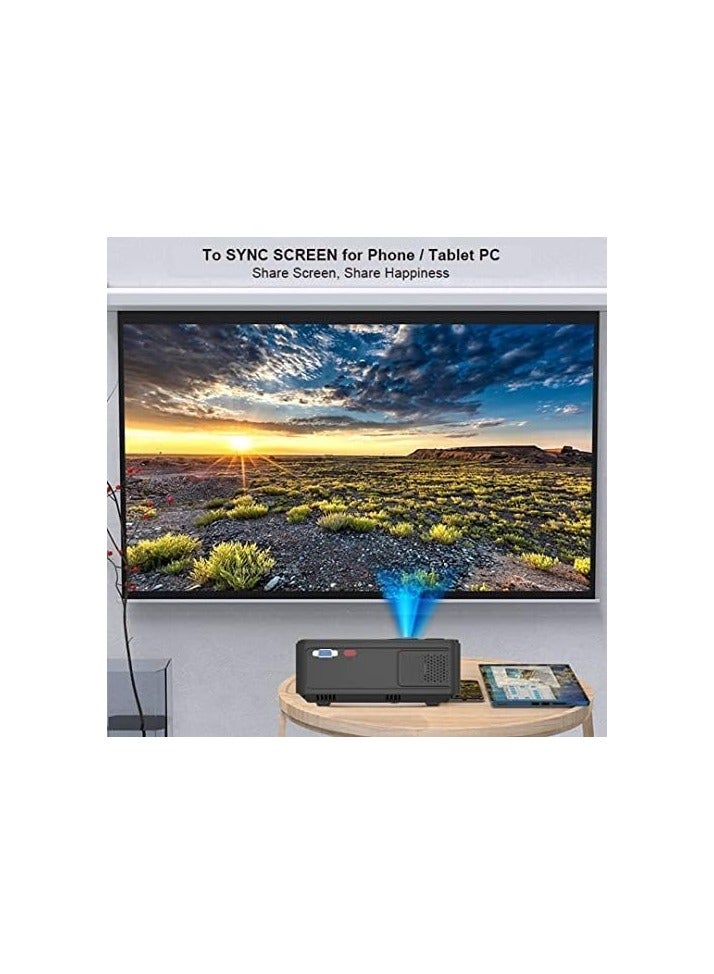 بروجكتور ذكي عالي الدقة – 2200 لومن، واي فاي ميراكاست، دقة 1920 بكسل، سينما منزلية محمولة مع مكبر صوت وجهاز تحكم - Image 3