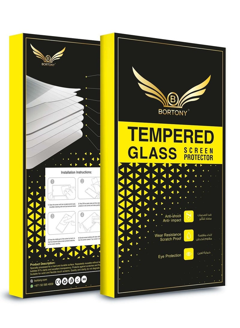 BORTONY Tempered Glass Screen Protector For Samsung Galaxy M30s/M30/M31/M21/A30/A30s/A50/A50s Black/Clear - Image 3