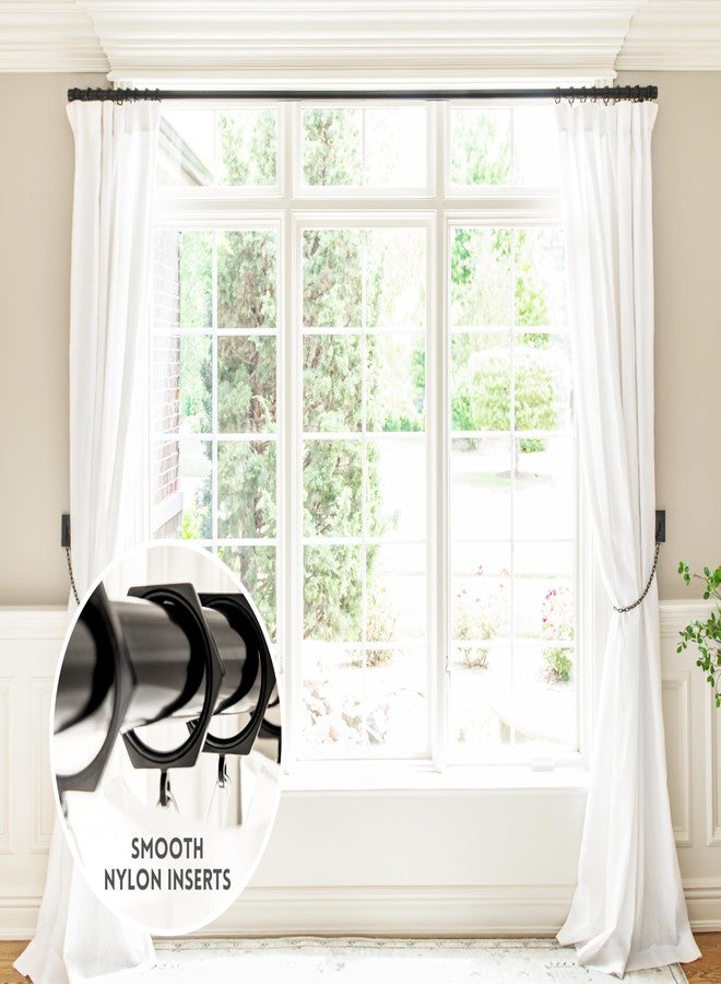 BlastHome® Luxury Curtain Rings - Premium Metal with Quiet, Smooth Nylon Inserts - Pinhooks and Clips Included - 1 1/2" Inside Diameter - 18 Rings for Two Standard Curtains - Tuxedo Black - Image 2