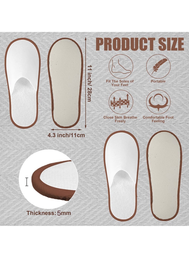 15 Pairs of Disposable Slippers Non-slip Hotel Slippers Men Women Family Wedding Travel Party Fluffy Closed Toe White Spa Slippers - Image 3