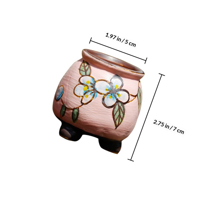6Pcs Hand-painted Flowerpot Green Plants Flowerpot Gardening Supply - Image 2