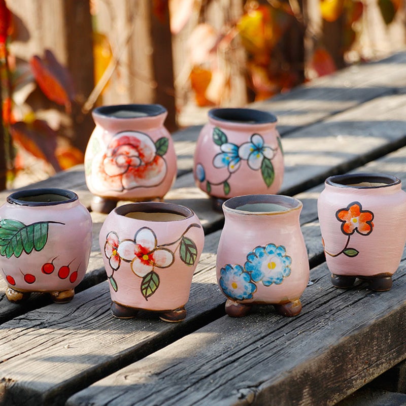 6Pcs Hand-painted Flowerpot Green Plants Flowerpot Gardening Supply - Image 3
