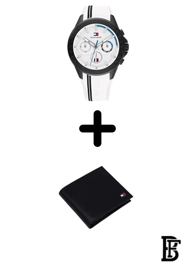 TOMMY HILFIGER Tommy Hilfiger Silicone Chronograph Watch 1791862 + Tommy Wallet  - Image 1