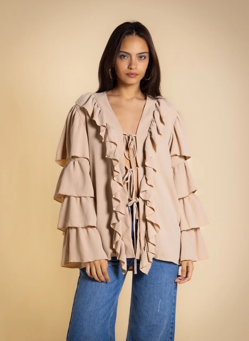 SHAPES RUFFLED BLOUSE