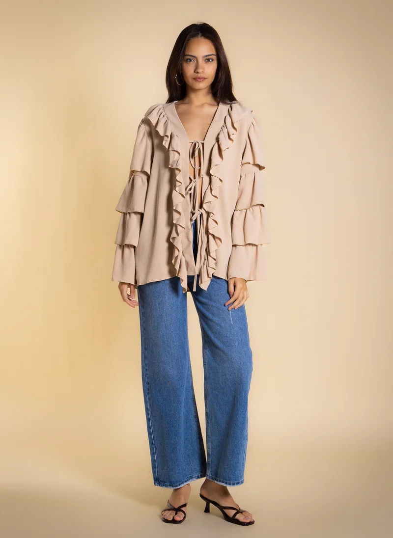 SHAPES RUFFLED BLOUSE